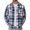 COOFANDY Camicia di flanella da uomo, a maniche lunghe, a quadretti, per il tempo libero, con tasca sul petto, camicia a quadri, vestibilità regolare, camicia da motociclista