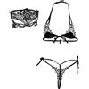 VicSec 2 Piece Lace Lingerie Self Tie Bra And Panty Set for Women Micro Bikini Sexy Mini Small Bra Halter Top And Strappy G-String Tiny Thong Babydoll with Lace Eye Mask for Party Photo Shoot