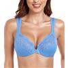 Lemorosy Reggiseno da donna con coppe piene senza imbottitura, reggiseno anteriore con chiusura lampo, fiori di grandi dimensioni