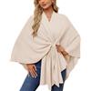 LCDIUDIU Coprispalle Donna,Scialle da Donna con Apertura Frontale Incrociata, Bianco Cashmere Feel, Mantello Lavorato A Maglia in Un Unico Pezzo, Sciarpa Calda Autunnale E Invernale, Elegante Poncho