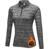 WOWENY Maglia Termica Donna, a Maniche Lunghe, Maglietta Sportiva, con Chiusura Lampo,Pullover