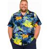 King Kameha Taglie Forti Camicia Hawaiana Uomo Maniche Corte - Camicia Estiva Aloha con Stampa Navigare, Leggera e Facile da Lavare