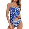 Aottori Tankini Donna Due Pezzi Push Up | Mare, Costume da Bagno, Canottiera e Pantaloncino, Beachwear Scollo a V Sexy, Swimwear Stampa Floreale, per Spiaggia Piscina