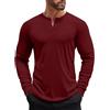 COOFANDY Maglia Henley Uomo Maniche Lunghe Morbida Elastica | Maniche lunghe, Collo Serafino con bottoni, Vestibilità slim, Traspirante, Casual di base