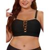 SHEKINI Top Bikini da Donna Taglia Forte Push Up Costume da Bagno Crop Top Bandeau Tops Asciugatura Rapida Bikini Sportivo Swimsuit Costume Bikinis Swimwear