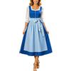 Generisch Dirndl per l'Oktoberfest, da donna, con chiusura lampo frontale, taglie forti, elegante, in stile retrò, colletto lungo, semplice, tradizionale e alla moda, per feste tradizionali, Oktoberfest