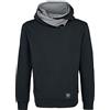 RED by EMP Black Premium by EMP Uomo Felpa Nera con Cappuccio e Collo Alto