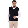 Ciabalù Gilet Uomo Elegante Invernale in Lana Pullover Senza Maniche Scollo a V Made in Italy