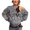 Silver Basic Felpa con Cappuccio Oversize A Maniche Lunghe da Uomo Y2K Giacca con Cappuccio Ragnatela Print Vintage Pullover Casual Anni '90 Y2K E G