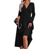 QUNERY Abito Donna Estivo Manica Corta Vestiti Vita Alta A Line Abiti Scollo a V Elegante Vestito Estivi Lunghi Casual Abito Spiaggia
