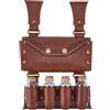 SUPERFINDINGS Borsa da cintura Alchimia medievale con 4 flaconi in sughero e vetro pelle PU nera tasca cintura retrò borsa banana con bottiglia tasca cinture stregone borsa laterale per costume