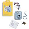 instax Fujifilm instax mini 13 Frost Blue bundle, con 10 fogli pellicola | Fotocamera istantanea, film pack 10 shot, Speccio Selfie, Autoscatto, Esposizione Automatica, Built-in Flash, Stampa 86x54 mm
