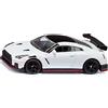 Siku 1579, Nissan GT-R Nismo, Auto Giocattolo, Metallo,Plastica, Nero,Bianco, Con Pneumatici di Gomma e Alettone Posteriore