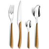 AMEFA - Servizio di posate da 24 posti per 6 persone - Eclat Nature - Acciaio 18/0 - Finitura Brillante - Legno Leggero