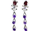 Gemsporium 925 Orecchini Argento Sterling Ovale Rodolite Ametista Tanzanite No USA Import