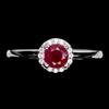 Gemsporium 925 Anello Argento Sterling Rotondo Rubino 5mm Naturale Gemma No USA Import Fees