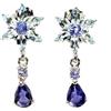 Gemsporium 925 Orecchini Argento Sterling Pera Iolite Tanzanite Topazio Gemma No USA Import