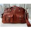 Fatto a mano 40.6cm Gvb pelle da Viaggio Borsone Bagaglio Uomo Marrone Weekend Originale Gym
