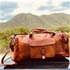 Fatto a mano Borsa Da Viaggio Weekend In Vera Pelle Morbida Da 40"