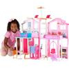 Barbie - La Casa a 3 piani, playset con ascensore e altalena, mobili e accessori inclusi, chiudibile per il trasporto, giocattolo per bambini, 3+ anni, DLY32