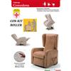 Il Benessere Poltrona Relax Comodona Sfoderabile 2 Motori con Alzapersona Kit Roller Seduta in Memory Dispositivo Medico Prodotto Italiano