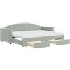 vidaXL Letto da giorno allungabile con cassetti grigio chiaro 80x200 cm in velluto