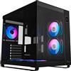 Ocypus Iota C70 ARGB, case per PC di formato medio, colore nero, compatibile con schede madri ATX, ITX e Micro ATX, realizzato in acciaio SPCC, con pannello laterale in vetro temperato, ideale per gaming