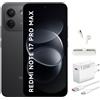 XIAOMI Smartphone Xiaomi Redmi Note 17 Pro Max 5G, 8GB di RAM, 512GB di memoria, colore nero, batteria da 9210mAh, con caricabatterie da 120W e cuffie Bluetooth