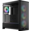 Ocypus Delta C70 ARGB, torre media, PC, nero, compatibile con schede madri ATX, EATX, Micro ATX, Mini-ITX, realizzata in ABS (acrilonitrile butadiene stirene), SPCC, con pannello laterale in vetro temperato, ideale per il gaming