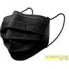 GIMA GISAFE MASCHERINA CHIRURGICA FILTRANTE 98% 3 VELI tipo IIR con elastici - adulti - nera - scatola conf. 50 pz.