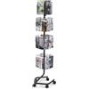 VEVOR Espositore per Biglietti d'Auguri 410 x 380 x 1550 mm Porta Cartoline Girevole 360° Espositore per Brochure a 4 Livelli con 32 Tasche per Cartoline con 5 Ruote (2 Bloccabili) per Negozi, Mostre