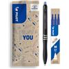 PILOT - Set di 1 FriXion Ball 07 Plus + 1 set di 3 Ricariche - Penna Roller Cancellabile - Penna Retrattile e Ricaricabile - Blu - Punta Media