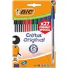 BIC Penne a Sfera Cristal Original Punta Media (1,00 mm) - Inchiostro di Colori Assortiti, Confezione in Edizione Speciale da 27