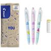 PILOT - Set di 3 FriXion Ball + 1 Gomma in OMAGGIO - Penne Cancellabili Carine - Edizione Limitata Pool Party - Roller Ricaricabili - Inchiostro Blu, Viola, Nero - Punta Media