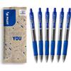 PILOT - Set di 6 G2 Plus - Penne Roller in Gel a Scatto e Ricaricabili - Eccellente Comfort di Scrittura - Blu - Punta Media