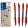 PILOT - Set di 4 G2 Plus - Penne Roller a Inchiostro Gel - Retrattili e Ricaricabili - Ideali per Correzioni e Insegnanti - Eccellente Comfort di Scrittura - Rosso - Punta Media
