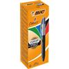 BIC 4Colori Grip Pro, Penna a Sfera a Scatto, Punta Media (1.0 mm), Confezione da 12, Fornitura per Cancelleria Ufficio