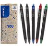 PILOT - Set di 5 FriXion Point Clicker 05 - Penna Cancellabile con Inchiostro Termosensibile - Penna roller a scatto e Ricaricabile - 2 Nero, Blu, Rosso, Verde - Punta Fine e precisa