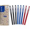 PILOT - Set da 8 penne FriXion Ball Stick - Inchiostro gel cancellabile - 3 Blu, 3 Nere, 2 Rosse - La penna FriXion economica con punta media - Articoli per la scuola