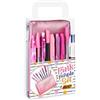 BIC Pink & Purple, Set Con Astuccio, 2 Penne A Sfera, 1 Penna Gel Cancellabile, 1 Pennarello Punta Fine, 1 Matita in Grafite, 1 Fineliner punta media, 3 Pennarelli Indelebili, Kit Scrittura, 10 Unità
