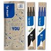 PILOT - 2 Set di 3 Ricariche FriXion - Ricariche per Penne Cancellabili - Compatibili con FriXion Ball e FriXion Ball Clicker - 1 Nero, 1 Blu - Punta Media (6 Ricariche)