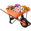 VEVOR Carriola 1 Ruota Capacità Carico 150 kg da Giardino, Carrello da Giardino con Manico in Metallo, Ruota Larga da 40 cm, Carrello per Caricamento da Fattoria Giardino Prato, per Giardinaggio