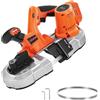 VEVOR Sega a Nastro Portatile da 20 V, Taglio Profondo da 65 mm, 360 W con Motore Brushless, Portatile e Compatta Senza Fili, Ganci per Appendere, Velocità Variabile, Solo Utensile Nudo