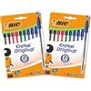 BIC Cristal Original, Penne a Sfera, Inchiostri Blu, Nero, Verde e Rosso, Punta Media (1.0 mm), Confezione 20 Penne Economiche, Cancelleria Scuola e Ufficio