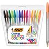 BIC Cristal Multicolour, Penne a Sfera Colorate, Punta Larga 1.6mm, Set Scrittura 15 Unità, Cancelleria Scuola e Ufficio