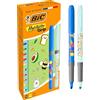 BIC Penne Evidenziatori BIC Highlighter Grip Décor Serie Kawaii Punta a Scalpello - Colori Assortiti Fluo, Confezione da 10