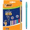 BIC Penne a sfera BIC Cristal Glacé a punta media (1,00 mm) con cartucce d'inchiostro ricaricabili - 4x inchiostro blu, 3x inchiostro nero, Confezione da 7