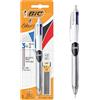 BIC 4 Colori, Penna Multicolore con Matita Grafite, Penna a Sfera a Scatto con 3 Inchiostri (Nero, Blu, Rosso) e 1 Matita Meccanica HB, Scuola Cancelleria Ufficio