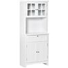 Easycomfort Mobile Dispensa Alto con 2 Armadietti, Ripiani Regolabili e Piano d'Appoggio, in MDF, 68.6x40x164 cm, Bianco