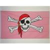 AZ FLAG Bandiera Pirata rosa con bandana rosso 150x90 cm 2 Occhielli | Uso interno ed esterno bandiera decorativa dei pirati doppie cuciture e bordi rinforzati con occhielli metallici